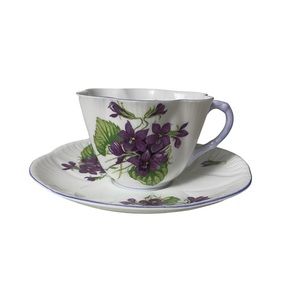 Shelley Violets Dainty Teacup and Saucer Bone China 13821